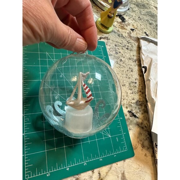 Vtg Nautical Ornament Light-Up Color-Changing Christmas Decoration Glass Globe - Picture 13 of 14